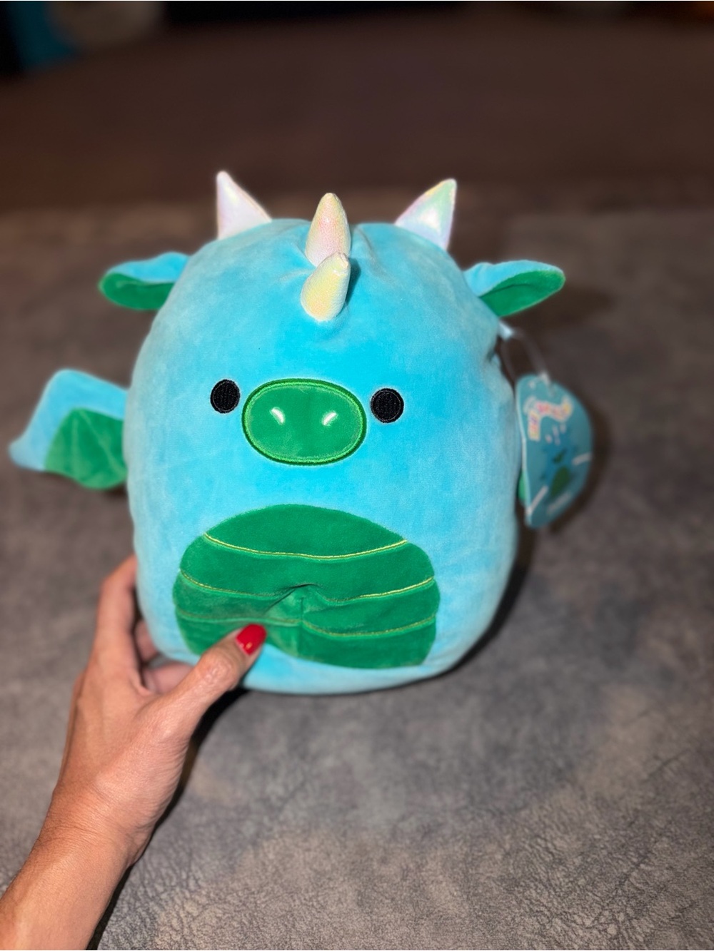 Squishmallow Blue Plush Dragon Stuffed Toy - Soft Cuddly Kids Toy